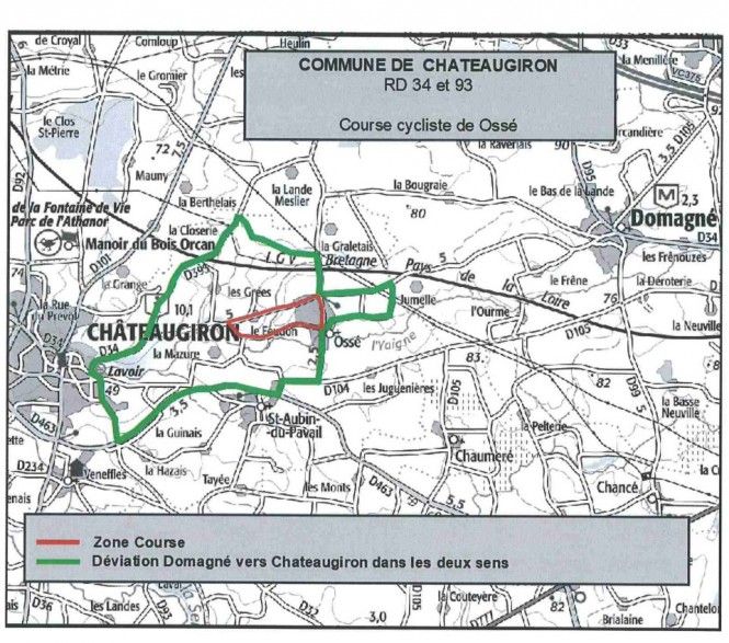 Deviations course cycliste