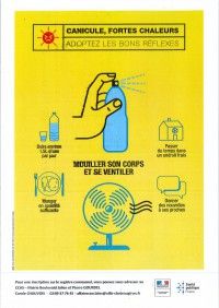 Affiche canicule et coordonnées