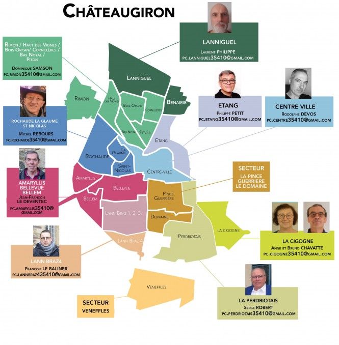 Carte des référents par secteur CHATEAUGIRON