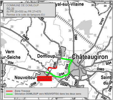 deviation travaux d39