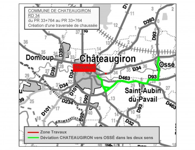 RD34 Châteaugiron - Plan de déviation